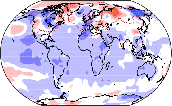 World map showing modelled climate data