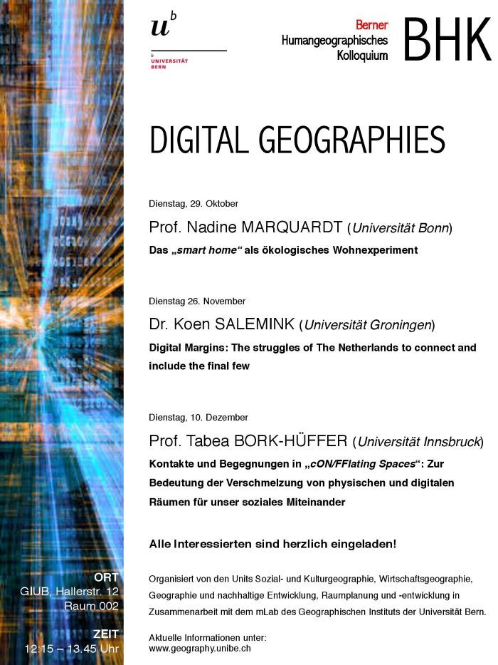 Flyer BHK Digital Geographies HS19