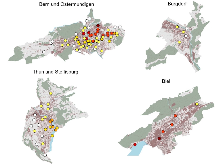 0-6 Tropennächte zwischen 8. und 16. August 2025 im Kanton Bern