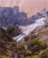 painting of Rosenlaui Glacier