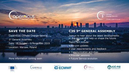 Program of Copernicus Climate Change Services (C3S) General Assembly in Warsaw (October 2019)