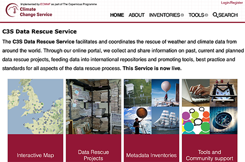 Screenshot of the new C3S Data Resue Portal