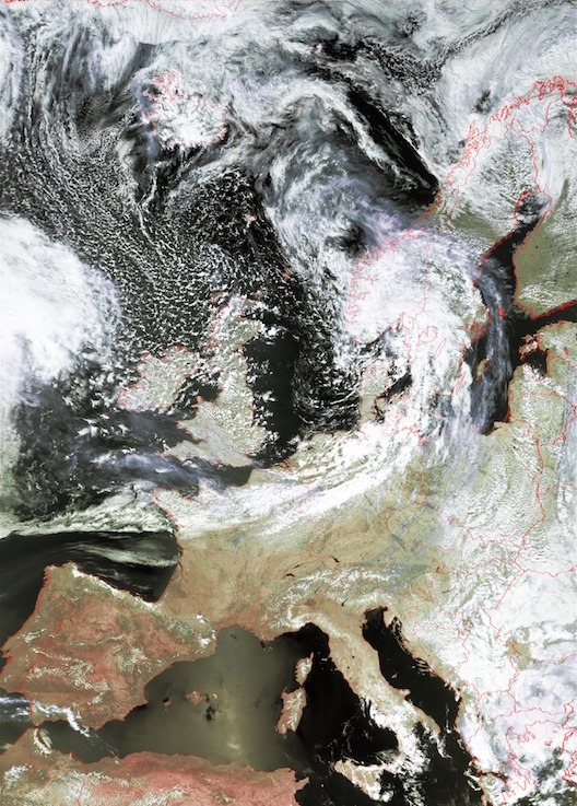 Ausschnitt eines AVHRR Satellitenbildes über Europa