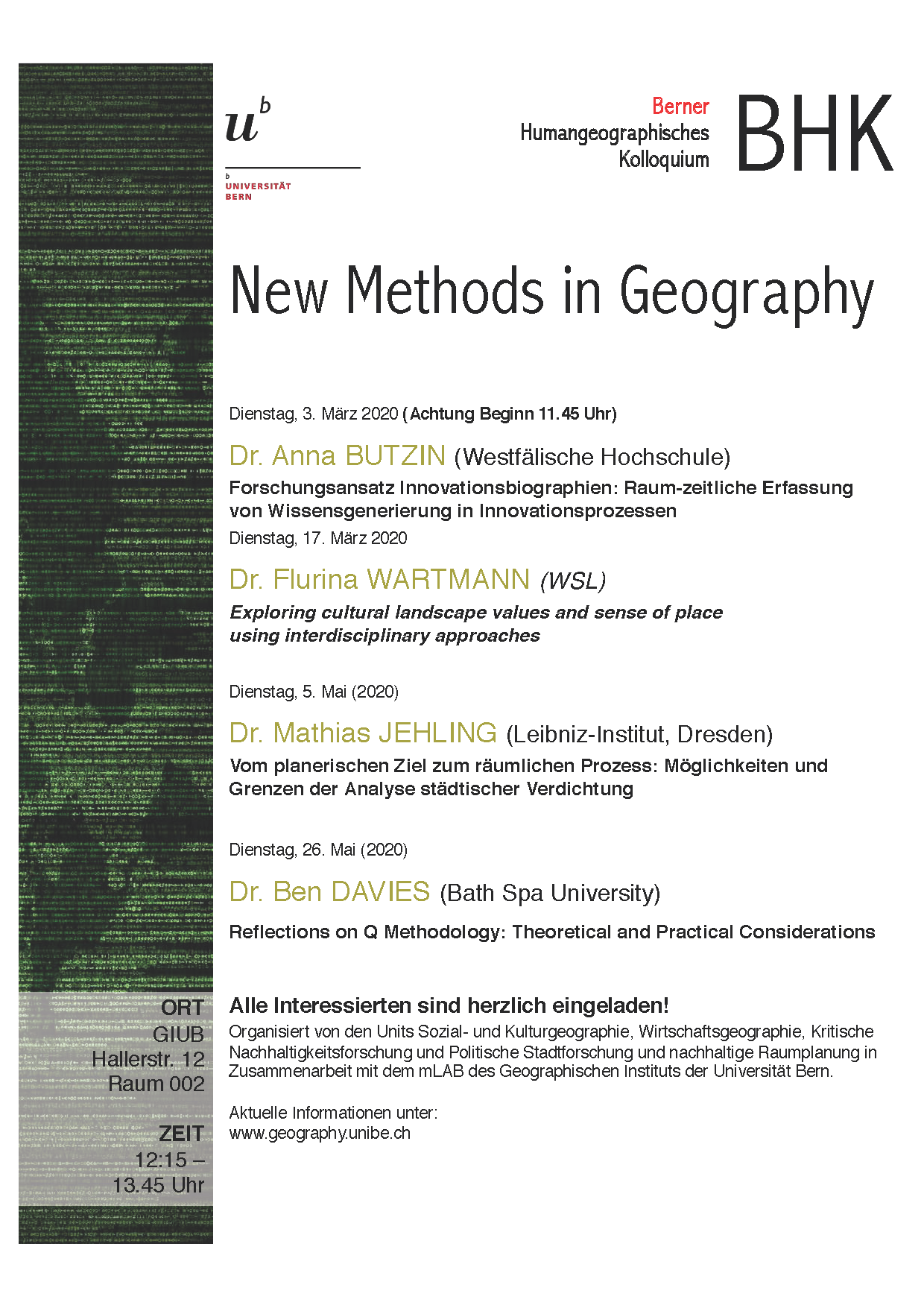 Flyer BHK New Methods in Geography
