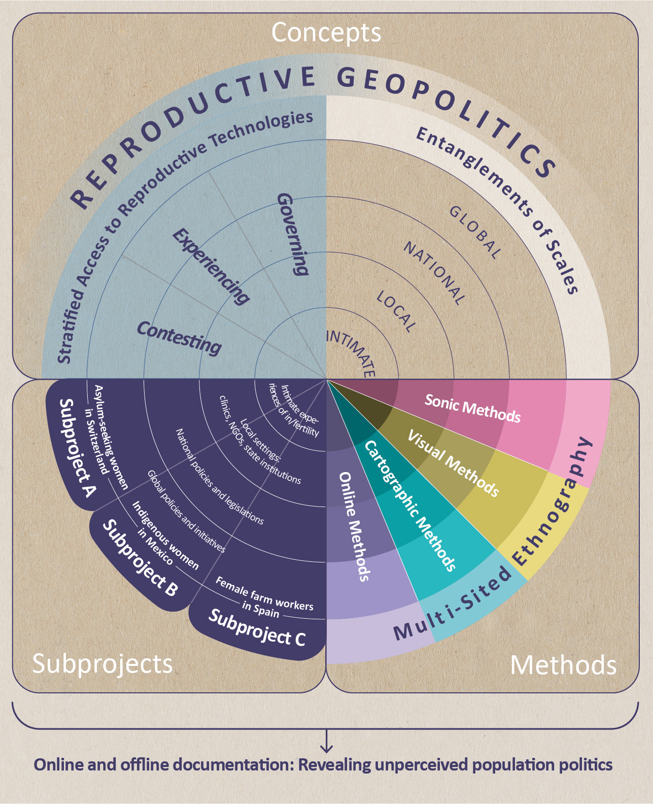 Konzepte, Subprojekte und Methoden - Grafik zu Reproductive Geopolitics