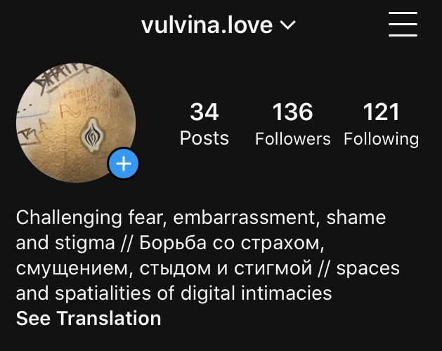 Instagram account "vulvina.love"