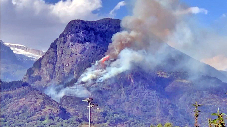 Waldbrand im Juli 2023 oberhalb von Bitsch