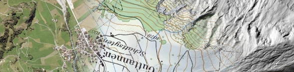 Foto-Collage Luftbild – Landeskarte