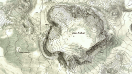 Ausschnitt aus der topographischen Karte vom höchsten Berg der Sahara (Emi Koussi - Tibesti)