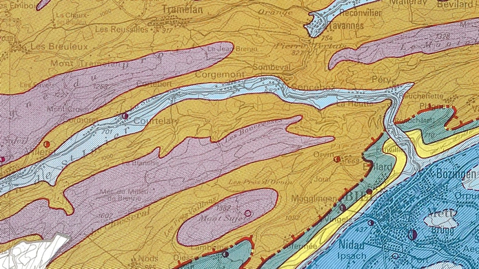 Ausschnittt aus der Karte "Nebelverhältnisse der Kantone Bern und Solothurn"