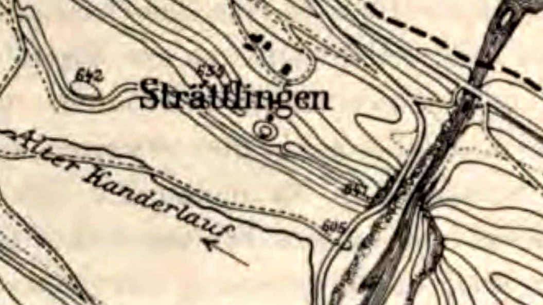 Ausschnitt aus der Karte "Der seit 1714 entstandene Kanderdurchbruch und das neue Kanderdelta"