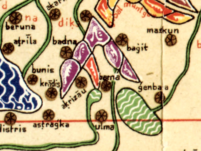 Auschnitt aus der Weltkarte des Idrisi