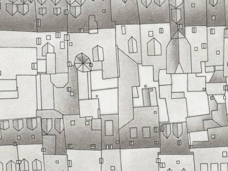 Auschnitt aus der Karte "Dachlandschaft der Berner Altstadt"