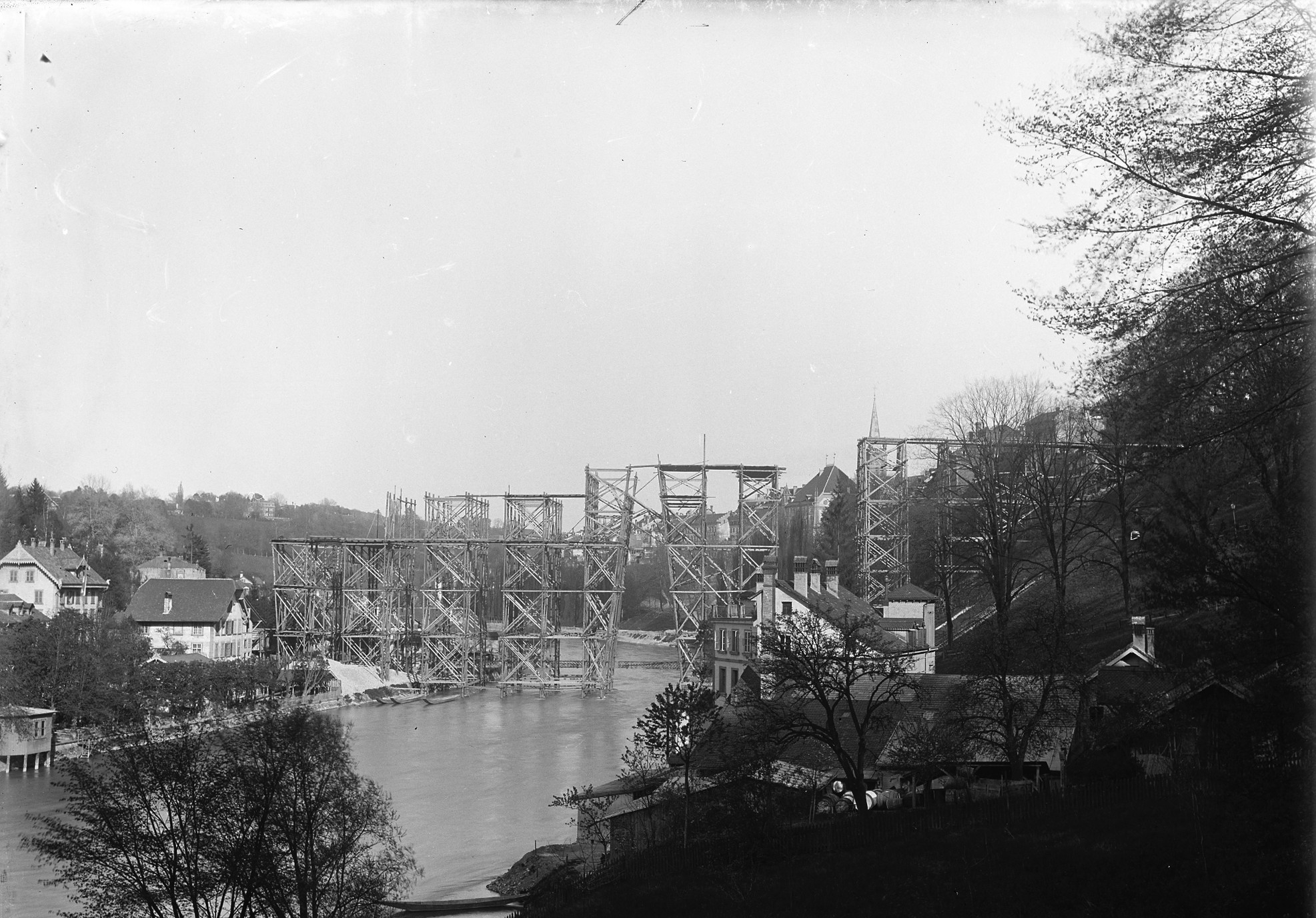 Bau der Kornhausbrücke in Bern um 1896/97