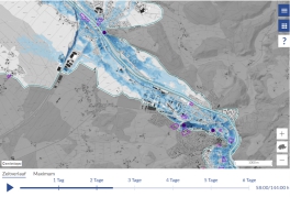 Karte Hochwasser-Simulation